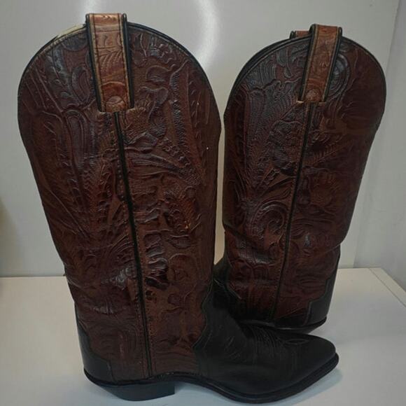 Vintage leather 2 tone Code West Cowboy boots sz 7 - Picture 5 of 7